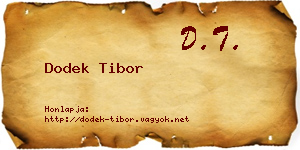 Dodek Tibor névjegykártya