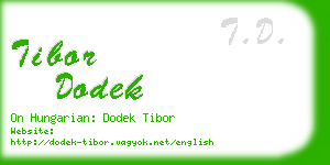 tibor dodek business card